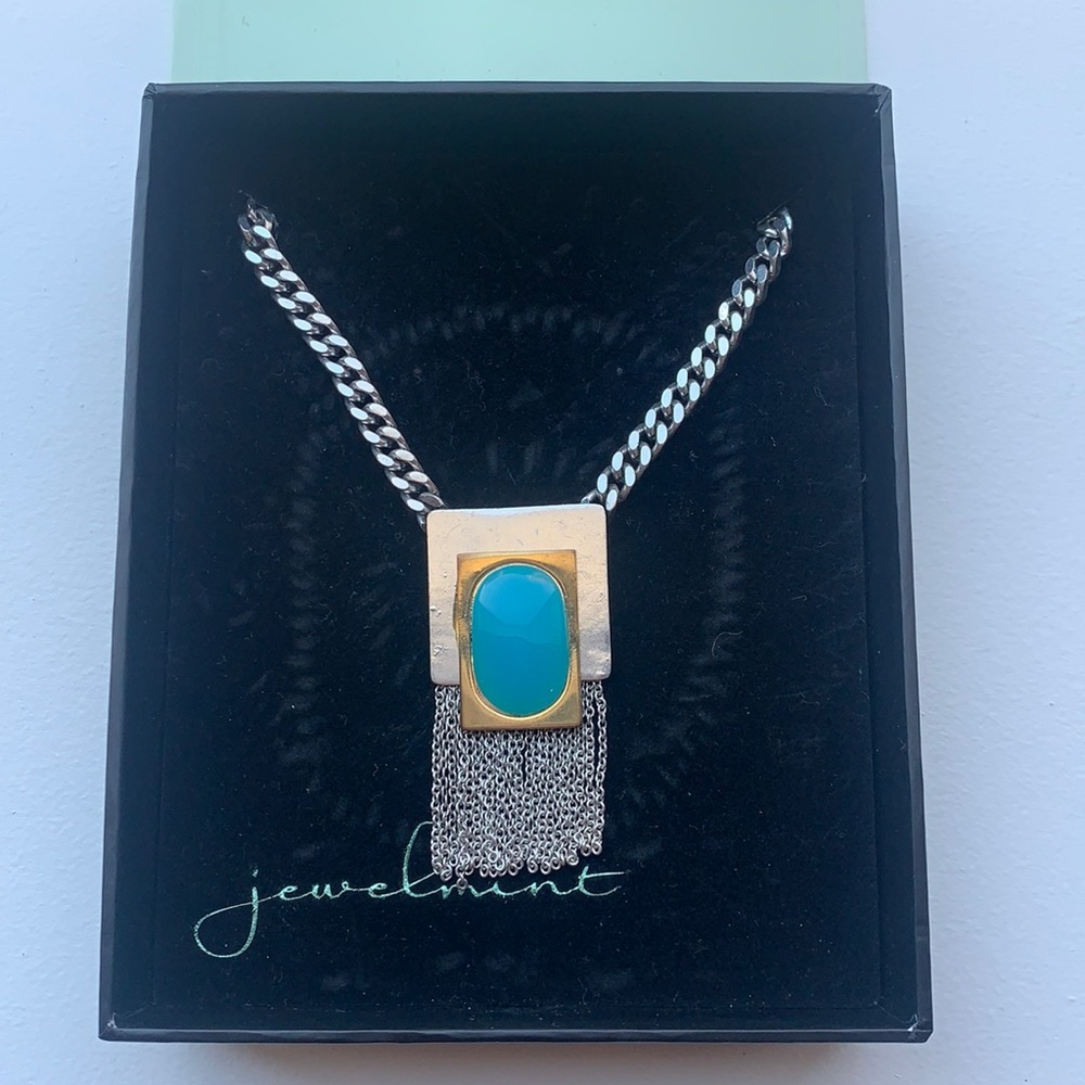 Jewelmint Lunar Blue Necklace with Silver Hardware